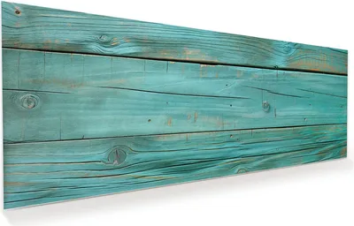 Produktbild von Glasbild 150x60cm in XXL für Wohnzimmer, Schlafzimmer Motiv Holzplanken Türkis
