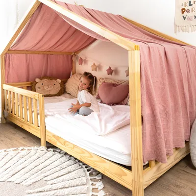 Produktbild von Himmel für Hausbett Gold aus Musselin - 320, 360 oder 420 cm