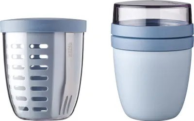 Produktbild von Mepal Set | Ellipse Lunchpot & Fruitpot | Essensbehälter | Nordic Blue | praktisch & stilvoll | ideal für unterwegs | auslaufsicher | spülmaschinengeeignet