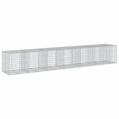 Zdjęcie produktu dla Kosz gabionowy z pokrywą, 650x100x100 cm, galwanizowane żelazo