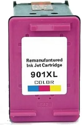 A remanufactured ink jet cartridge.