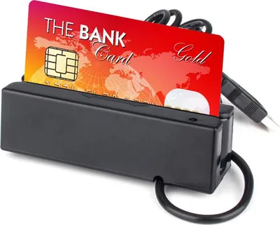 Zdjęcie produktu dla 3-ścieżkowy czytnik kart z paskiem magnetycznym Czytnik kart z paskiem magnetycznym Czytnik kart USB Mini czytnik kart inteligentnych dla systemów bankowych / zapytań / POS