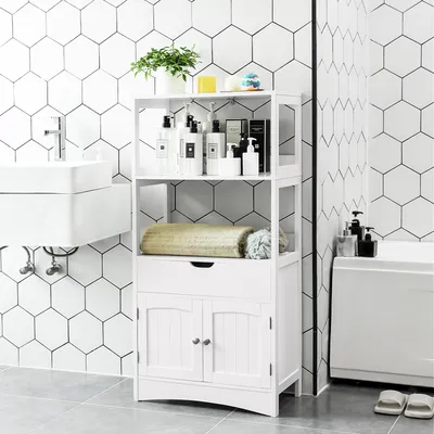 Produktbild von VASAGLE Badschrank mit Schublade, Doppeltür, großem Regal