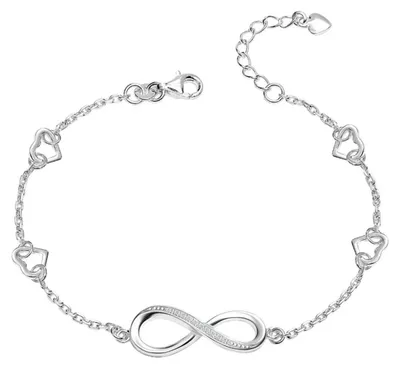 Produktbild von Bibei Verstellbares Damenarmband mit Infinity-Herz-Anhängern aus 925er Sterlingsilber BIPU011