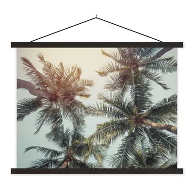 Produktbild von MuchoWow® Textilposter Palme - Sommer - Tropisch 150x113 cm mit holzfarbenen Rahmen - Poster