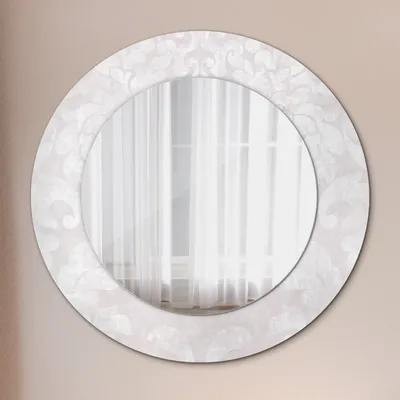 Produktbild von Spiegel - Mirror zum Wandspiegel Schlafzimmer – Schminkspiegel- zart roccoco textur- Ø50cm