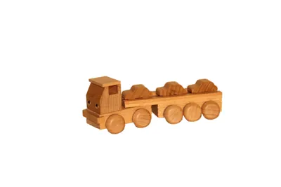 Produktbild von Erzgebirgische Holzspielwaren Autotransporter natur