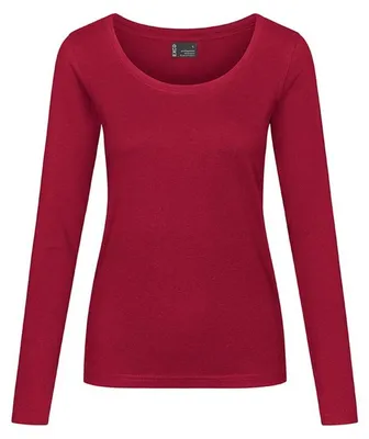 Image de Promodoro - T-shirt pour femmes, manches longues LT3215 (M) (grenat)