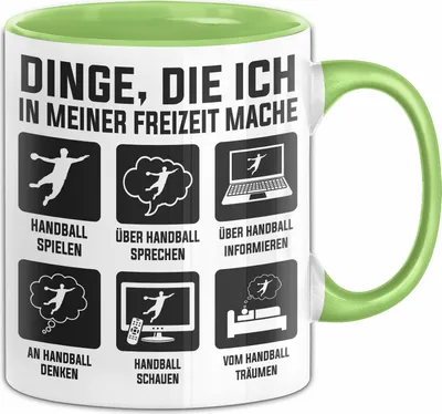 Produktbild von Dinge Die Ich In Meiner Freizeit Mache Handball Tasse Geschenk Handball-Spielergeschenkidee (Grün)