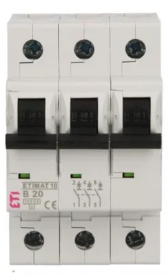 Produktbild von Leitungsschutzschalter 3P B 20A 10kA AC ETIMAT10 002125717