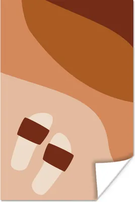 Produktbild von MuchoWow® Poster Sommer - Hausschuhe - Strand 80x120 cm - Papierdruck