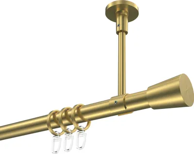 Produktbild von Interdeco Gardinenstange / Vorhangstange Messing-Optik, Typ Sonette Sitra (Konus) Deckenmontage, 20 mm Ø 1-läufig, 440 cm