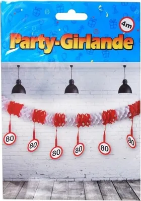 Produktbild von HDmirrorR UDO Schmidt GmbH & Co Party Girlande 80.TER Geburtstag 12tlg 4 Meter lang