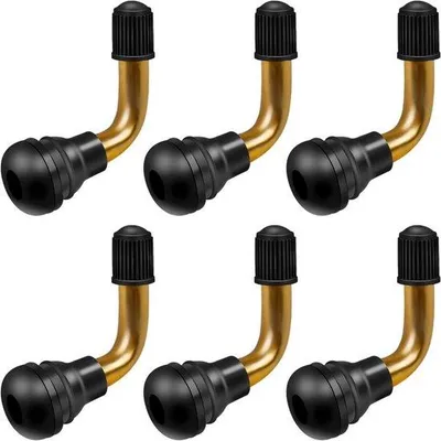Immagine prodotto di Valvola a 90 gradi per scooter - in ottone con sistema a scatto - per auto, moto, biciclette e scooter - set da 6 pezzi
