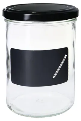 Immagine prodotto di Einkochwelt Sturzgläser mit Deckel 6 Stück, Inhalt 435 ml, mit Kreidefeld