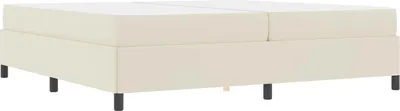 Produktbild von vidaXL Bettrahmen mit Matratze Creme 200 x 200 cm Stoff