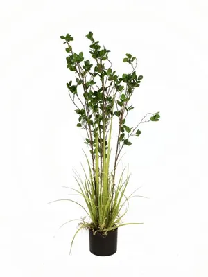 Obrázek produktu pro Europalms Immergrünstrauch mit Gras Kunstpflanze 120 cm 82600183
