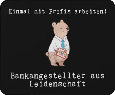 Produktbild von Mr. & Mrs. Panda Mauspad Bankangestellter Leidenschaft - Schwarz - Geschenk, Mouse Pad, Mousepad, Lustig, Bänker, pc, mousematte, Beruf, Witzig, Spruch