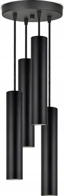 A black, multi-pendant ceiling light fixture.