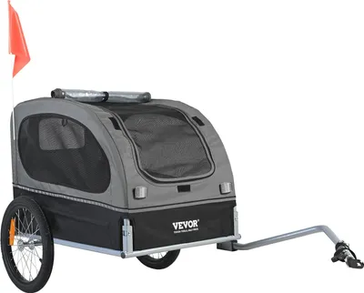 Immagine prodotto di Rimorchio per cani 40 kg rimorchio per biciclette Acciaio al carbonio + tessuto Oxford 600D + PP pieghevole 1440 x 720 x 779 mm come rimorchio Dimensioni piegate 760 x 560 x 195 mm rimorchio per cani buggy jogger Nero&Grigio