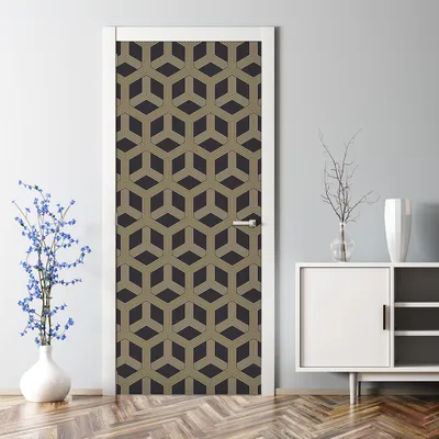 Produktbild von Dekorative Türdekoration selbstklebend Klebefolie Tür Tattoo Aufkleber Geometrisches Muster 77 x 200 cm