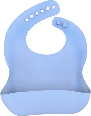 Produktbild von Intirilife Baby Lätzchen in BLAU aus Silikon mit Auffangschale BPA-frei spülmaschinenfest einfache Reinigung