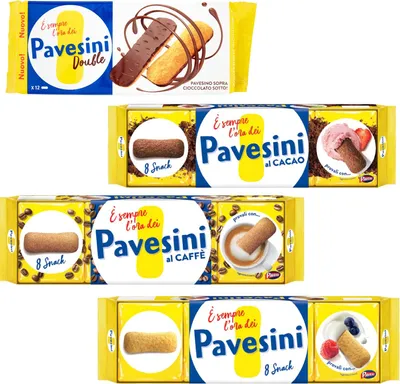 Produktbild von Barilla Pavesi Pavesini Testpaket Double 60g Originali Caffe' Cacao 200g Kekse Biscuits
