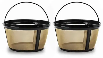 2er Set wiederverwendbare Kaffeefilter aus Edelstahl, Kegelform