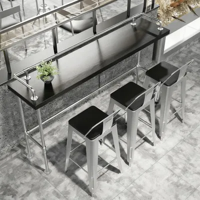 Produktbild von Bartisch Bistrotisch im Industriedesign Stehtisch Bartisch Esstisch, Metallgestell 140*50*105cm /HYBTZ14/