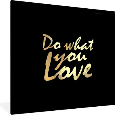 Produktbild von MuchoWow® Gerahmtes Poster Zitat - Liebe - Schwarz - Gold 40x40 cm - Poster mit Schwarzem Bilderrahmen Wandposter Rahmen Foto Bilder - Mit Rahmen - Wanddekoration Schlafzimmer
