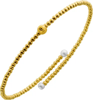 Produktbild von Perlen Armreif Gold 585 14K weiße Süßwasserzuchtperlen 3-3.5mm 99