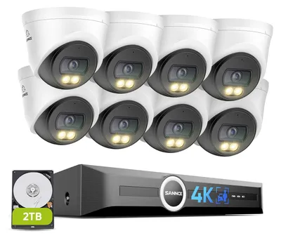 Productafbeelding van Beveiligingscamera 4K PoE - 8 MP Ultra-HD - 2 TB Opslag - Bedraad Ethernet - Buitencamera