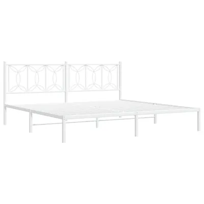 Produktbild von Bettgestell mit Kopfteil Metall Weiß 200x200 cm