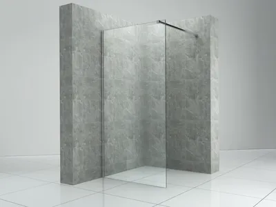Produktbild von Duschabtrennung Walk-In Halterung in Chrome 130 x 200 x 0,8 cm Dusche