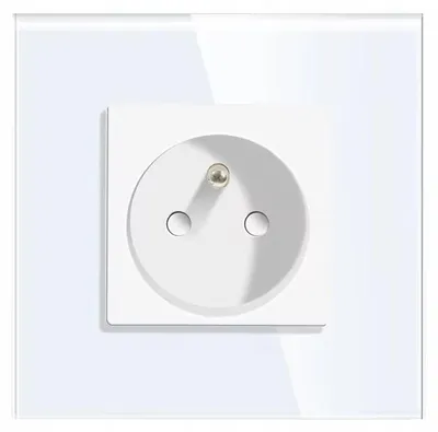 Produktbild von eLumos Einzel-Wandsteckdose Glas Weiß mit Schutzkontakt