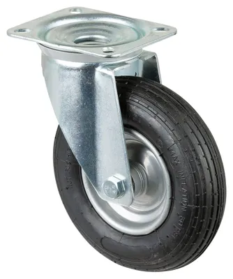 Produktbild von BS Rollen Lenkrolle Durchmesser 200mm Tragfähigkeit 75kg Luftrad Platte 135x105mm - L400.C90.200