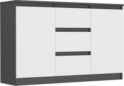 Produktbild von Kommode - Anthrazit / Weiß - 120 x 33 x 76 cm - Modern R-120-S3