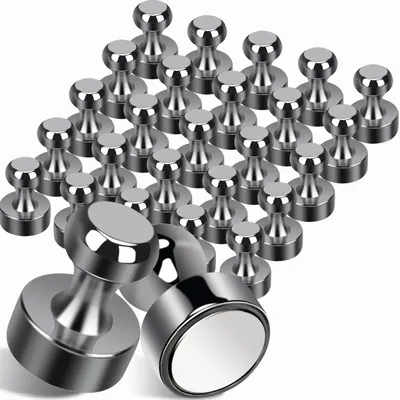 Produktbild von Packung mit 20 Kühlschrankmagneten, 12 x 16 mm starke Magnete für Whiteboards, Neodym-Magnete für Magnettafeln (schwarz)