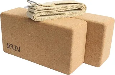 Obrázek produktu pro Ekologické jógové bloky z kurky s bavlněnou stuhou