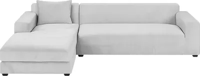 Zdjęcie produktu dla Ruhhy 26035 Elastyczny pokrowiec na narożnik 145-185 cm, poduszka 45 x 45 cm, jasnoszary