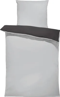Produktbild von Bettwäsche 155x220 cm silber grau anthrazit Unifarben Übergröße Wende Microfaser