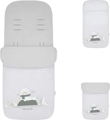 Produktbild von Kikkaboo Kinderwagen Fußsack Polar Friends Reißverschluss warmes Fleecefutter