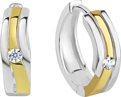 Produktbild von Zeeme Basic Ohrringe 925/- Sterling Silber 1,5cm mehrfarbig Zirkonia weiß 371210165