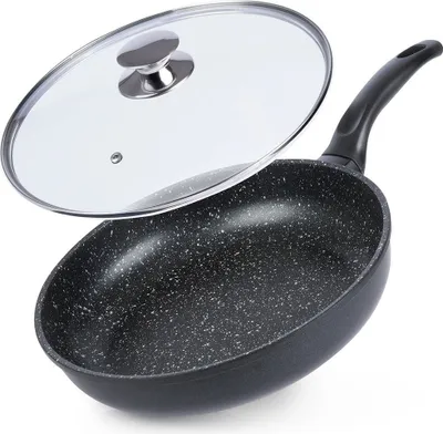 Obrázek produktu pro Orion | Pánev - Ø 28 cm - černá - nepřilnavý povrch - skleněné víko - vhodné na indukci