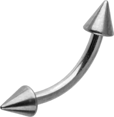 Produktbild von Augenbrauenpiercing: Piercing Titan Hantel mit Spikes titanfarben (tf) 6 mm