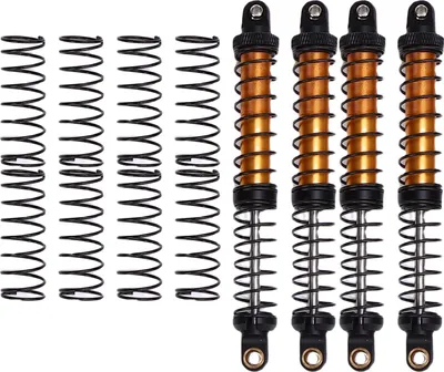 Zdjęcie produktu dla 4szt 110 mm amortyzator RC dwustopniowy amortyzator sprężynowy dla 1/10 Crawler Car Upgrade Parts Gold