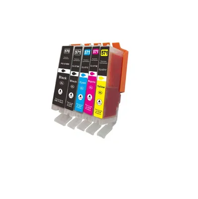 Produktbild von 5x Tisanto XL Refill Tintenpatrone kompatibel zu Canon Pixma PGI570 CLI571 XL