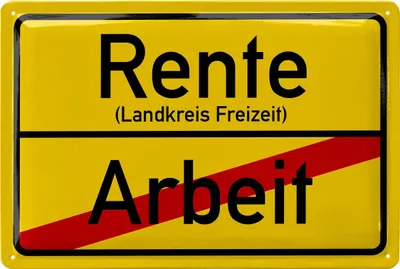 Produktbild von Retro Blechschild Rente, Geschenk zum Renteneintritt Männer, Rentner Deko zur Pensionierung und Rentenbeginn, Geschenkidee zum Ruhestand