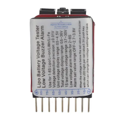 Image de Testeur de tension Lipo,Testeur de tension de batterie Lipo,Vérificateur de tension de batterie Lipo,Buzzer de basse tension,Accessoire RC