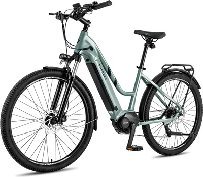 Produktbild von City E-Bike 27,5 Zoll mit Mittelmotor ANANDA Pedelec Rostfreie Aluminiumlegierung bis zu 100 - 120 km Wasserdicht IP54 Unisexfahrrad 9 Gang, Blau